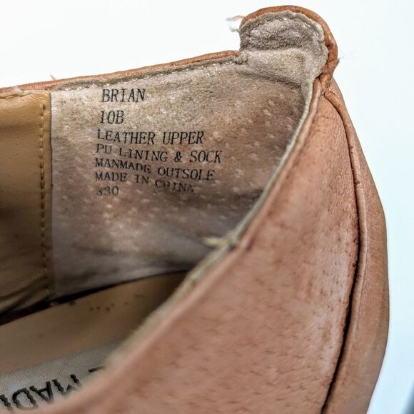 Vintage Steve Madden Lace Up Tan Leather Cut Out Sides Loafer size 10 - Picture 8 of 16